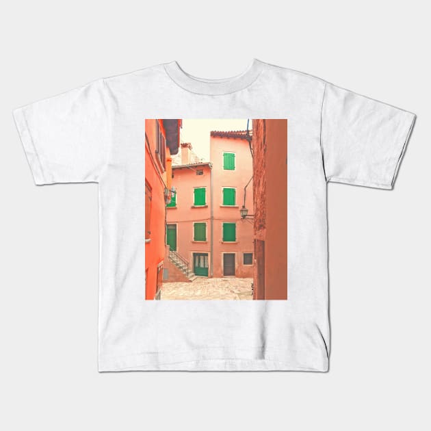 Narrow Mediterranean Street Kids T-Shirt by kallyfactory